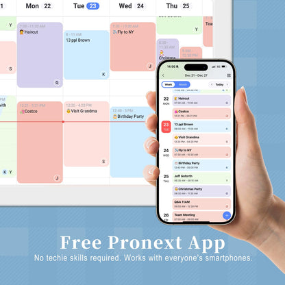 Digital Calendar, 21.5 inch Wall Planner & Chore Chart, FULL HD Interactive Touchscreen Display, Portable Smart Family Organizer, Event Planner, Perfect for Family Schedules - Wall Mountable, No Subscription (Free Magic Import)