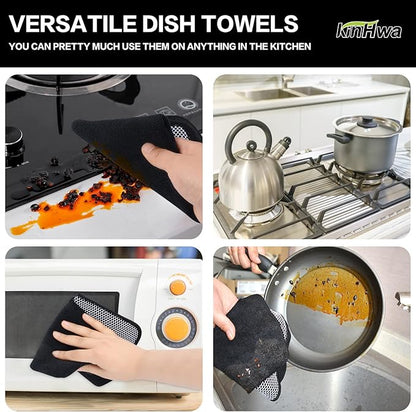 KinHwa Kitchen Washcloths for Dishes Absorbent Microfiber Dish Cloths Quick Dry