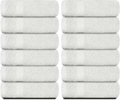 White Classic Luxury Cotton Washcloths 13x13 Inch