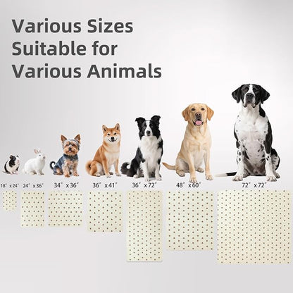 PUPTECK Washable Pee Pads for Dogs - Waterproof Reusable Puppy Potty Training Pads Whelping Mat - Fast Absorption Non-Slip Pet Food Feeding Mat (Beige, 24x36 Inch (Pack of 4))