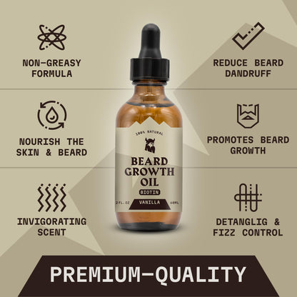 Striking Viking Beard Oil with Biotin for Men - 2 Fl Oz, 1 Pack, Sandalwood - Thickening & Conditioning Beard Growth Oil & Serum with Argan & Jojoba for Hydrated Facial Hair