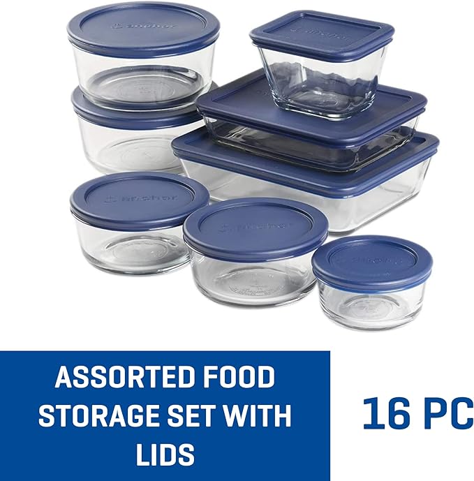 Anchor Hocking 16 Piece Glass Storage Containers