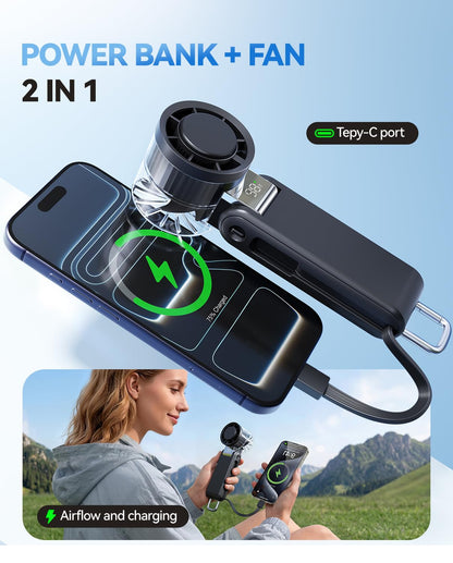 MUXNW Portable Handheld Turbo Fan: 100 Speed Levels, 4000mAh Rechargeable, 3-in-1 Foldable Mini Fan, Gift for Women & Teens, Ideal for Summer Travel, Vacation, Beach