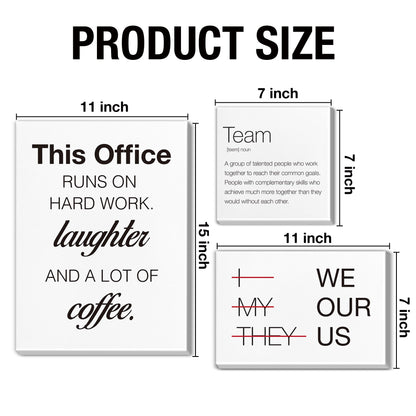 Inspirational Wall Decor for Office Teamwork Wall Art Motivational Posters Set of 6 Framed Modern Office Team Canvas Artwork, Team Gifts