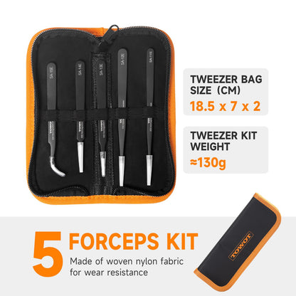 TOWOT 3 PCS Precision Tweezers Set, Premium Anti-static Stainless Steel Electronics Tweezers for Craft, Soldering, Jewelry Making, and Experimental Work Industrial Tweezers