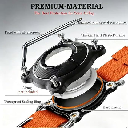 Upgraded AirTag Dog Collar,Waterproof Tactical Dog Collar with AirTag Holder, Control Handle and Metal Buckle,Heavy Duty Dog Collars for Large Dogs(Orange，XXL