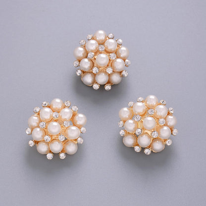 Jerler 10 Pcs Pearl Rhinestone Buttons Crystal Embellishments Sew on Clothing Buttons