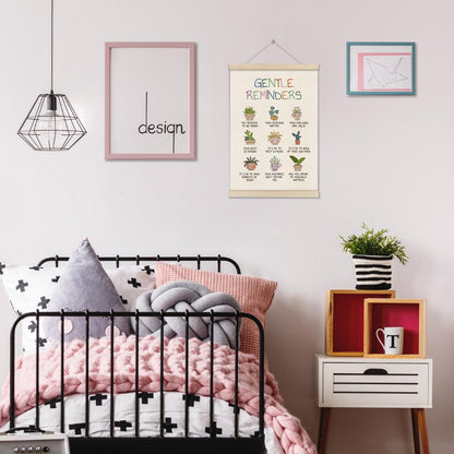 Positive Affirmations Gentle Reminders Wall Decor - Motivational Mental Health Inspirational Wall Art Hanger Frame for Therapy Therapist Counselling Office Kids Playroom Nursery Classroom, 16x12 Inch