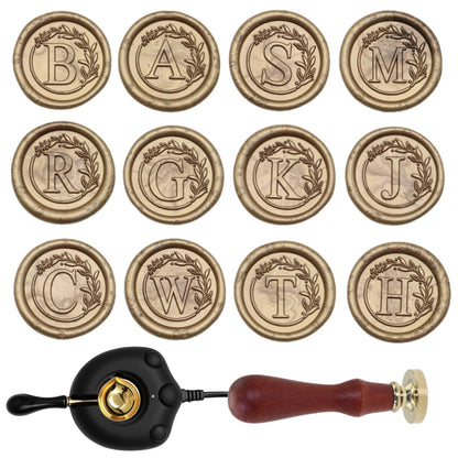 732 Pcs Sealing Wax Stamp Kit with Electric Wax Seal Warmer, Initial Alphabet R Seal Stamp, Waxseal Beads, Spoon, Letter Sealingwax Stamp Kit (R)