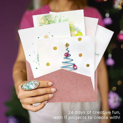 ARTEZA Craft Advent Calendar, 24-Day DIY Art Kit with Supplies & Projects, Curated by Lauren Quigley, Holiday Gift for Adults, Crafters & Artists