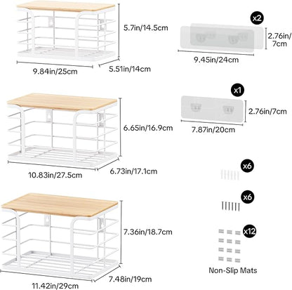 3 Pack Stackable Pantry Organizer, Stainless Steel Trash Bag Holder Dispenser