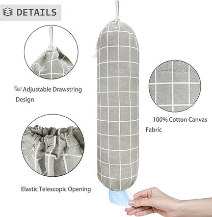 SYIPO Plastic Bag Holder, Wall Mount Organizer, Shopping Bags Carrier, Washable