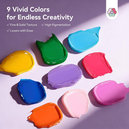 SAVILAND 3D Patting Gel Polish Kit: 9 Colors Pat Gel Polish Palette No-Wipe Blooming Gels Nail Polish 3D Nails Sculpting Gels with Flowers Shape Silicone Mold Sponges for Ombre Aura Nails Art DIY