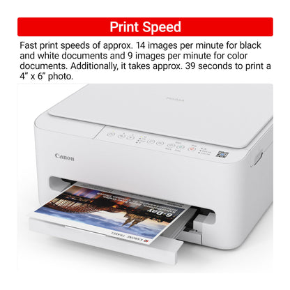 Canon PIXMA TS4320 Wireless Color Inkjet Printer for Duplex Printing, White – Home Printer with Copier/Scanner, Compact Design, Easy Setup, 1 Year Limited Warranty