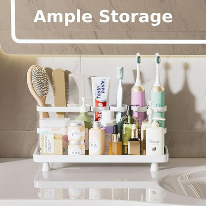Electric Toothbrush Holder for Bathroom Countertop 5 Metal Slots Toothpaste