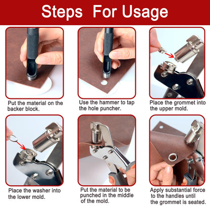 Heavy Duty Grommet Kit,200 pcs 3/8 Inch 10mm Grommets. Eyelet and Grommet Tool Kit for DIY Tarp Ring Repair and Installation for Tarp, Fabric, Banner, Canvas, Leather, Tents, Vinyl, Punching Machine