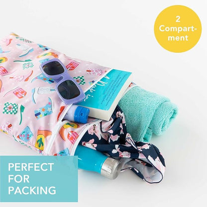Bumkins Waterproof Wet Dry Bag for Baby, Swim Suit, Cloth Diaper, Pump Parts
