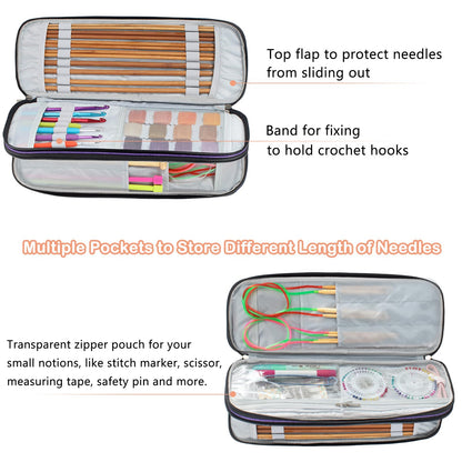 MYBAGZING Knitting Needles Case (up to 14 Inches), Knitting & Crochet Accessory Organizer