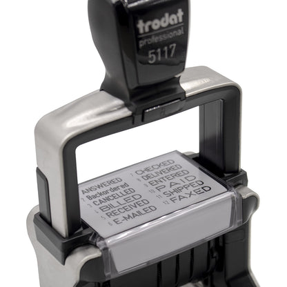 Rubber Stamp Creation - 5117 Professional 12-Message Stamp w/Dater, Self-Inking, Blue Ink Color