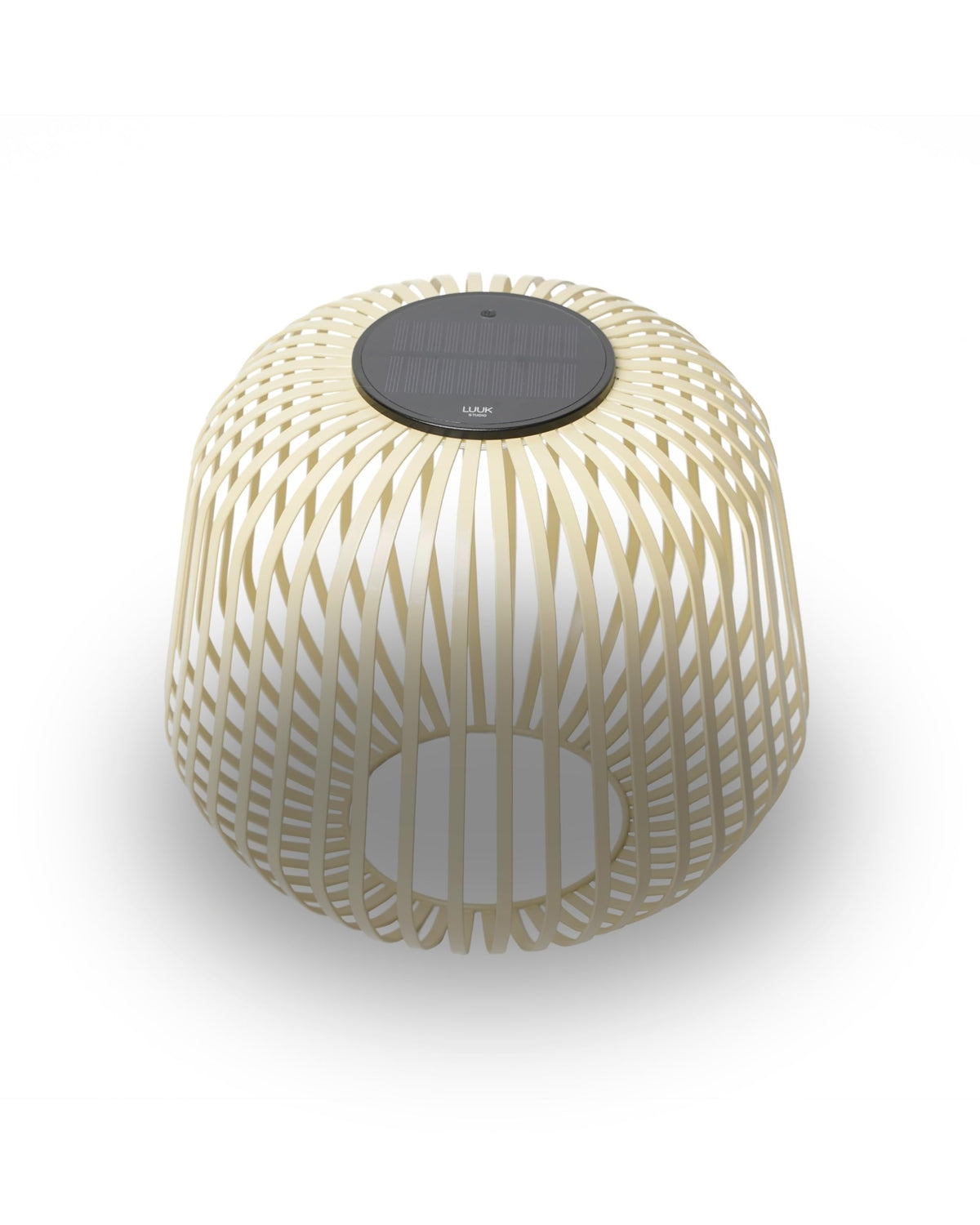 LUUK Studio Solis Wireless Solar LED Ambient Lamp, Warm White, Indoor Outdoor Cordless Lighting, Rust-Resistant, Ideal for Patio, Garden, Bedroom, USB-C Rechargeable, Soft Cozy Style, Sand, Size M