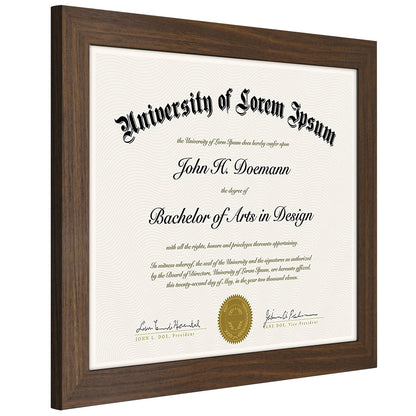 Americanflat 8.5x11 Diploma Frame with Shatter-Resistant Glass - Document Frames with Engineered Wood - Legacy Collection - Certificate Frame for Tabletop and Wall Display - Walnut