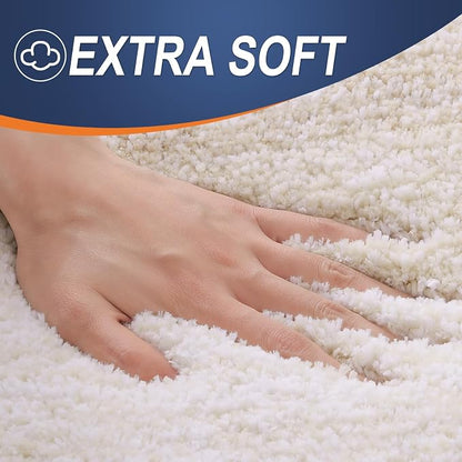 OLANLY Large Bathroom Rugs Mat 40x24, Extra Soft Absorbent Microfiber Bath Rugs, Rubber Backing, Quick Dry, Washable Bath Mats for Bathroom Floor, Tub and Shower, Home Decor Accessories, Light Beige