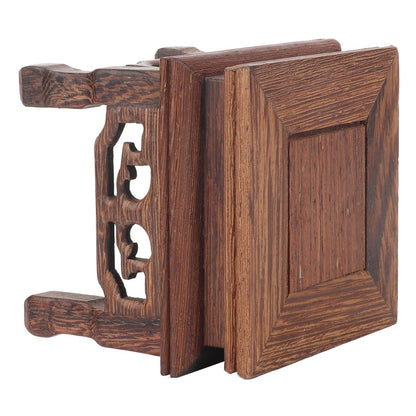 Yosoo Health Gear Wood Display Stand Base Small Tabletop Teapot Display Stand, Wood Carved Pedestal Oriental Home Decoration for Vase Flower Pots Teapot Fishbowl Table Lamp