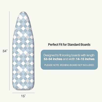 Ironing Board Cover and Pad 15"x54" Extra Thick Natural Cotton, Scorch and