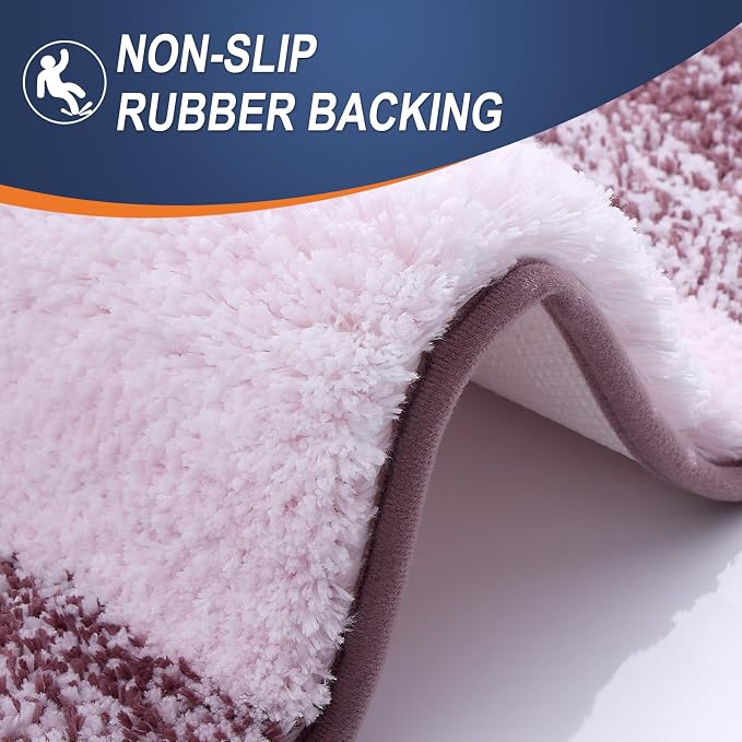 OLANLY Large Bathroom Rugs Mat 44x32, Extra Soft Absorbent Microfiber Bath Rugs, Rubber Backing, Quick Dry, Machine Washable Bath Mats for Bathroom Floor, Tub and Shower, Home Decor Accessories, Mauve