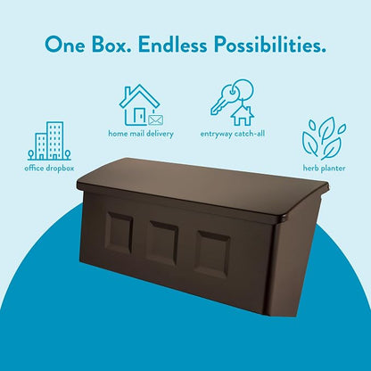 Architectural Mailboxes Wayland Wall Mount Mailbox, Rubbed Bronze, Small | Galvanized steel build for outside with weather-resistant outdoor construction and a rust-resistant powder-coat finish.