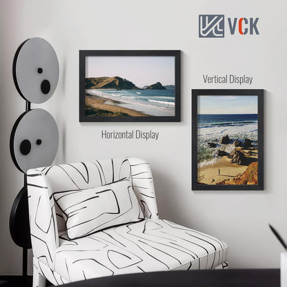 VCK 13x19 Picture Frames Black Set of 6, Wide Border Wood Poster Frame, Multi-Directional Display Family Photos, Office Prints, Studio/Gallery Artwork, Woodgrain Series, Wall Hanging