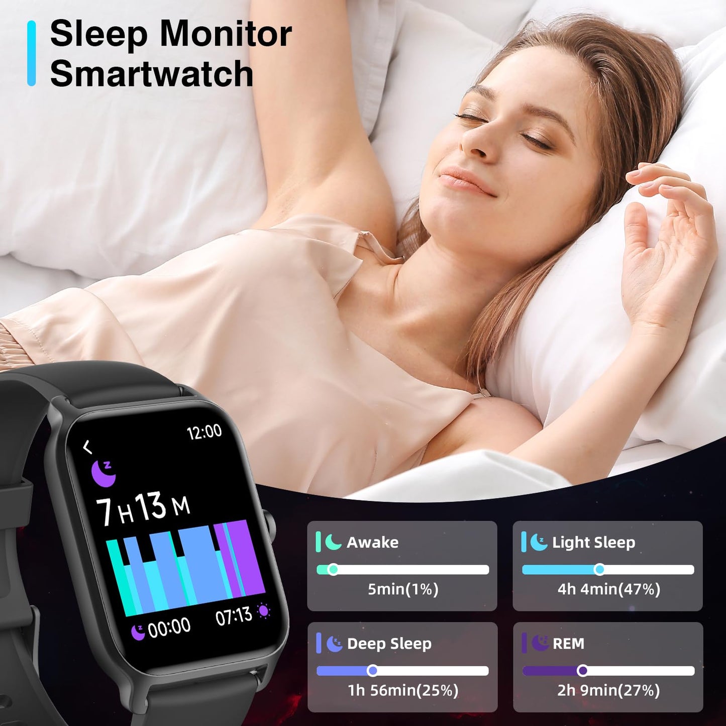 Smart Watches for Women Men, 2025 Smartwatch 1.8'' Alexa Fitness Tracker Smart Watch Compatible for Android iPhone with Bluetooth Call (Answer/Make), IP68 Waterproof Heart Rate/Sleep/SpO2 Monitor 110+