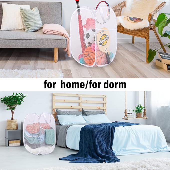 BATTOO Deluxe Strong Mesh Pop up Laundry Hamper Basket