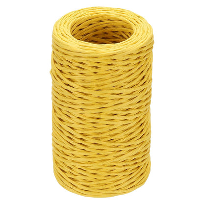 uxcell 55 Yards Floral Bind Wire Wrap Twine, 2mm Floral Wire Vine Bind Wire Rustic Craft Wire for DIY Projects Flower Bouquet Making Wreath Gift Wrapping Wedding Decoration, Yellow