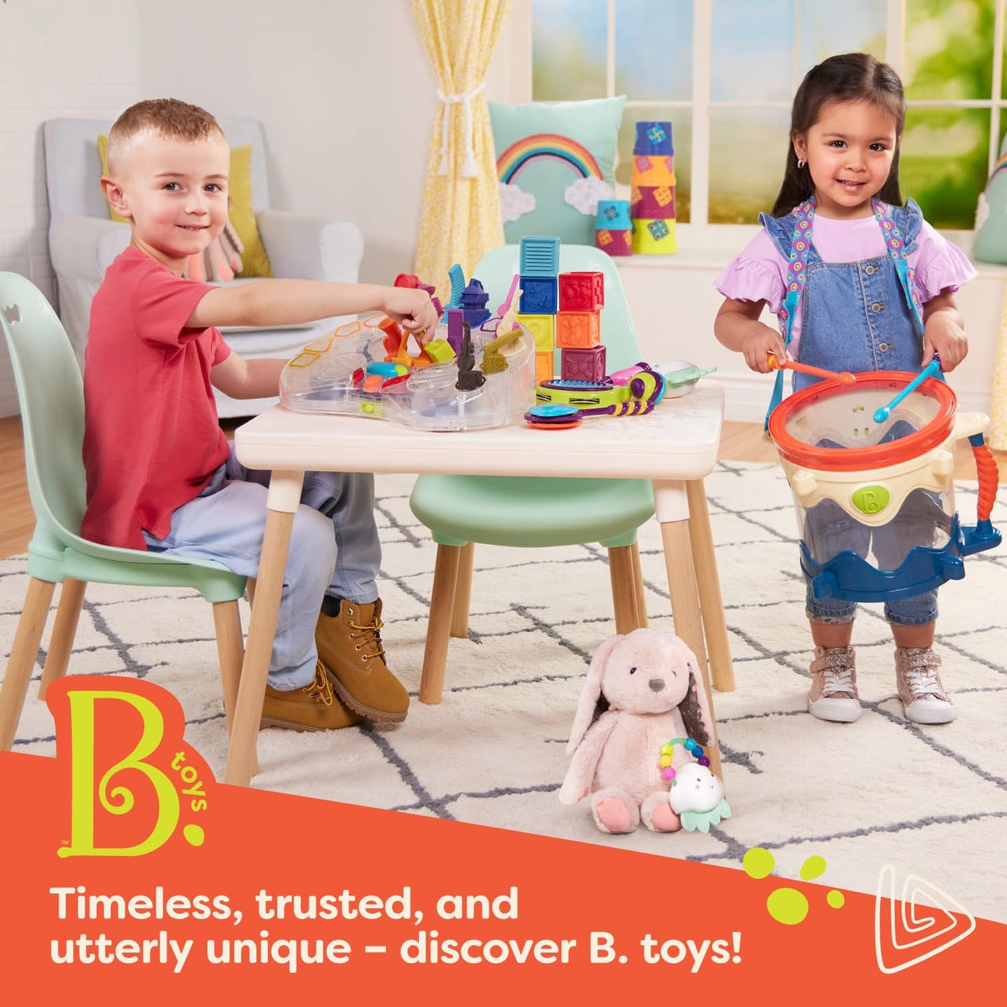 B. toys – Peek & Explore Puzzle 4-Pack – Wood Toys for Toddlers, Kids – 8 Pieces Each – Vehicles, Trucks, Animals, Barnyard – 2+ Years