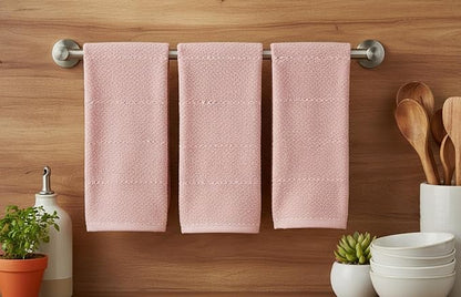 Serafina Home Light Pink Kitchen Hand Dish Towels: Oversized 28" x 18"