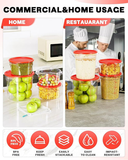 6QT NSF Round Food Storage Containers