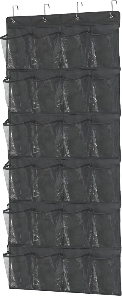 Simple Houseware 24 Pockets Large Clear Pockets Over The Door Hanging Shoe