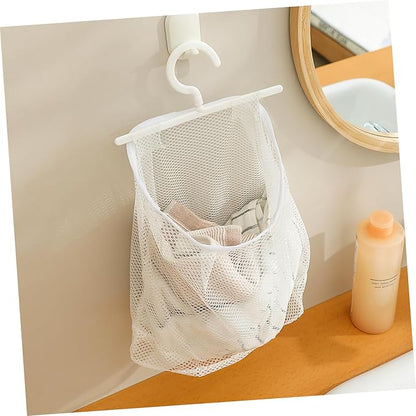 2pcs Mesh Bag with Hook Hanging Laundry Bags Multi-functional Mesh Bags