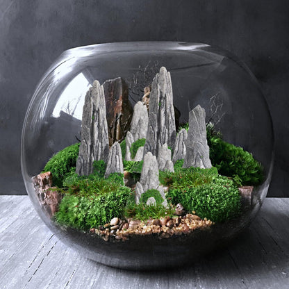DOITOOL 12PCS Mini Rockery Decoration Zen Garden Accessories Miniature Zen Decor Rockery Statue Miniature Mountain Micro Landscape Decoration Bonsai Ornament Plant Pot Terrarium Decor