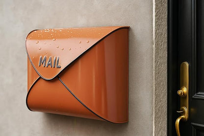 NACH Wall Mount Mailboxes, 12.5 x 10 x 5 inch Terracotta Wall Mailboxes for Outside, Waterproof Mailboxes for Outside - Envelope Mailbox