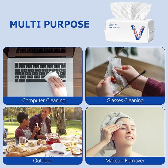 Disposable Cotton Facial Towels, Face Drying Towels