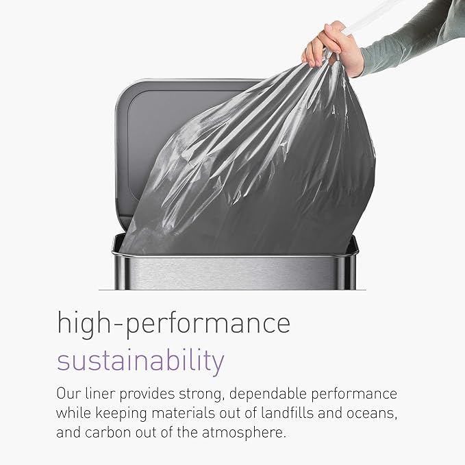 simplehuman Code Q 200 Count, Genuine Odorsorb Custom Fit Liners, Drawstring