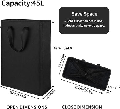 Odonata Slim Laundry Hamper Handles Collapsible Laundry Basket Thin Dirty