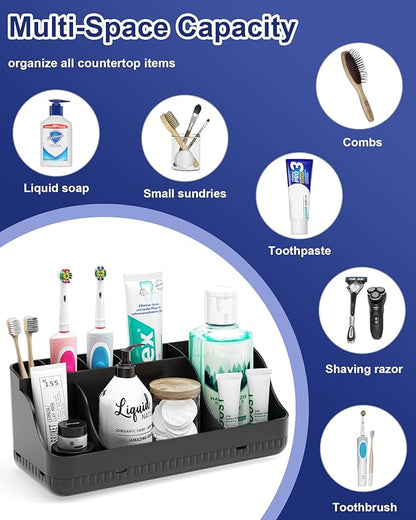 Bathroom Counter Organizer and Storage, 7 Slots Detachable Toothbrush Holders
