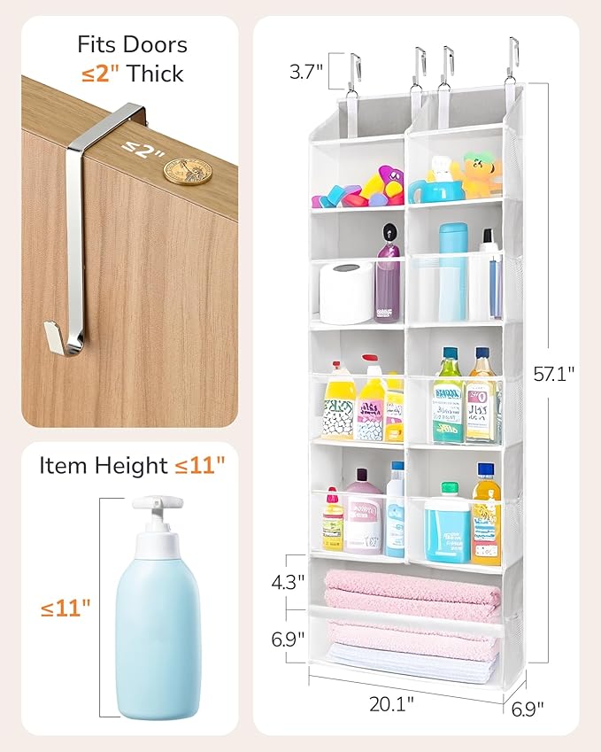 ULG Over the Door Organizer, 5-Tier Extra Large Hanging Storage