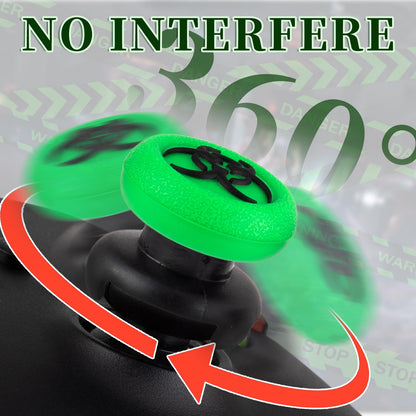 Playrealm FPS Thumbstick Extender & 3D Texture Rubber Silicone Grip Cover 2 Sets for Xbox Series X/S & Xbox One Controller(BioH Green)