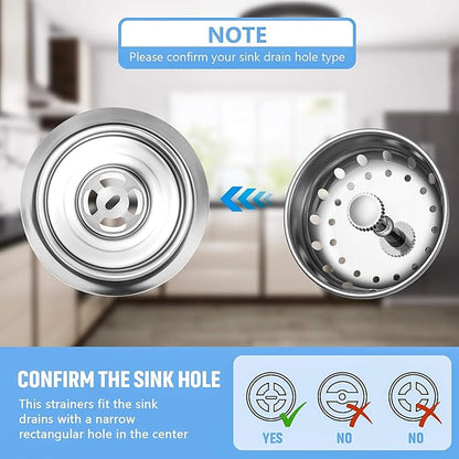 Mudder 3 Pcs Kitchen Sink Drain Strainer and Stopper Stainless Steel Garbage