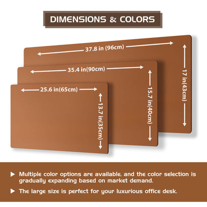 Aothia Double-Sided Desk Pad, Leather Desk Mat, Eco Cork Desk Pad Protector, Large Mouse Pad, Waterproof Desk Blotter Protector for Office/Home (25.6"x13.7", Brown)