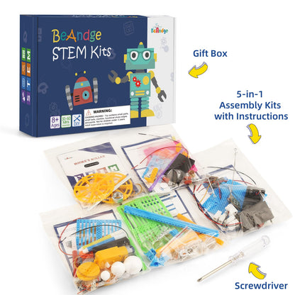 STEM Science Kits for Kids Age 8-12, Boys Activities Robot Building Kit 6-8 Girls Engineering Projects STEM Toys Learning Educational Science Game Experiment Gifts for 6 7 8 9 10 11 Year Old Activity